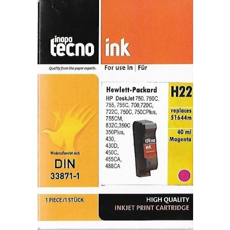 Inapa Tecno HP 44 - Cartouche d'impression magenta 42ml (51644ME)