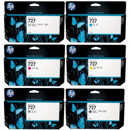 HP 727 - Pack cartouches d'impression 6x130ml
