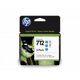 HP 712 - Pack de 3 cartouches d'impression cyan 29ml (3ED77A)