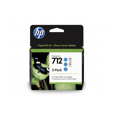 HP 712 - Pack de 3 cartouches d'impression cyan 29ml (3ED77A)