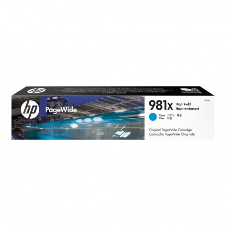 HP 981X - L0R09A - cartouche d'impression PageWide cyan (jusqu'à 10000 pages)