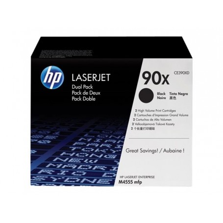 HP 90X - CE390XD - Pack de 2 cartouches de toner noir (Jusqu'à 2x24000 pages)