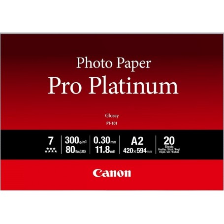 Canon 2768B - Papier photo Pro Platinum 300gr A2 (0,420 x 0,594m) 20 feuilles (PT-101)