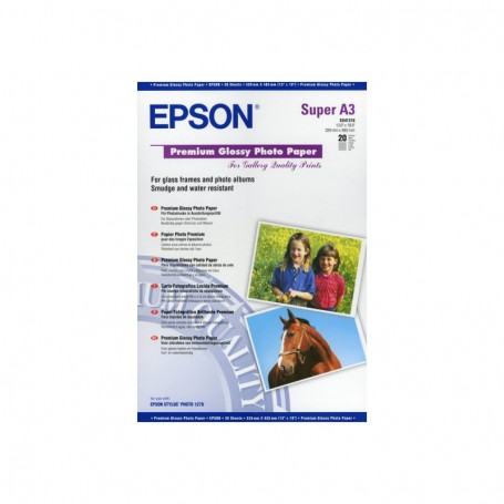 Epson Papier Photo Glacé Premium 255gr A3+ (0,329 x 0,483) 20 feuilles | C13S041316