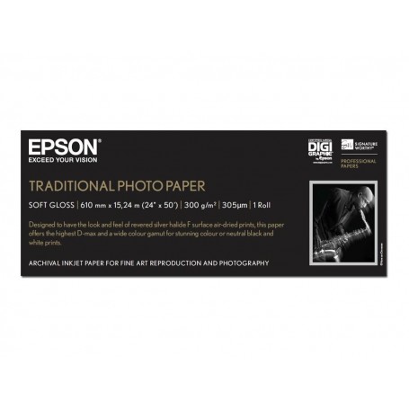 Epson Traditionnel Photo Paper 300gr 0,610 (24") x 15m (Ø3") | C13S045055
