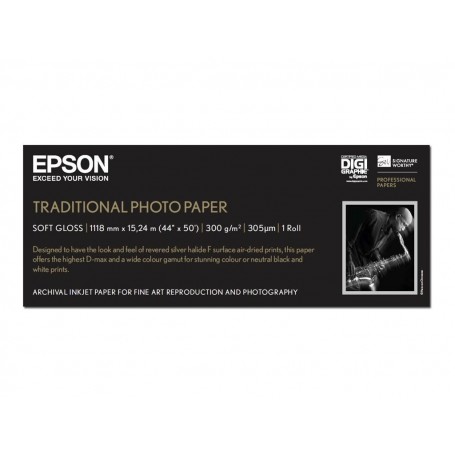 Epson Traditionnel Photo Paper 300gr 1,118 (44") x 15m (Ø3") | C13S045056