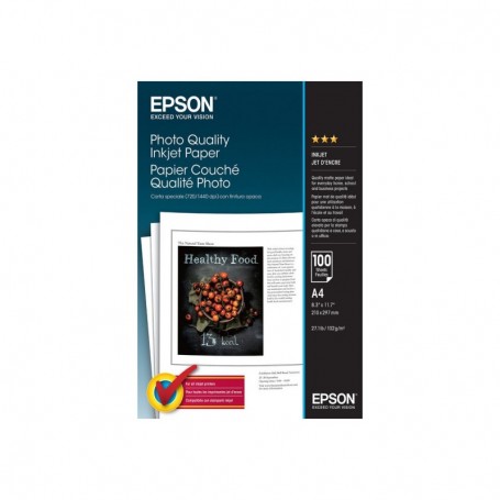 Epson Papier couché qualité photo 100gr A4 (0,210 x 0,297) 100 feuilles | C13S041061