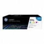 HP 304A - CF372AM- Pack de 3 cartouches de toner (jaune, cyan, magenta)