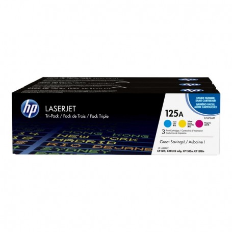 HP 125A - CF373AM - Pack de 3 cartouches de toner (cyan, magenta, jaune)