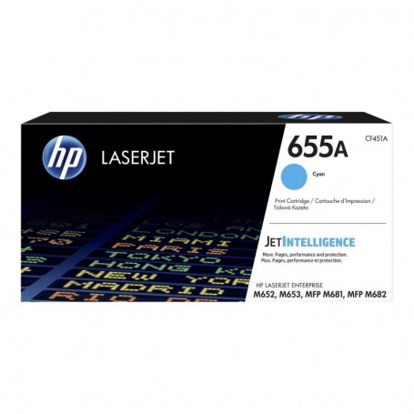 HP 655A - CF451A - cartouche de toner cyan (Jusqu'à 10500 pages)