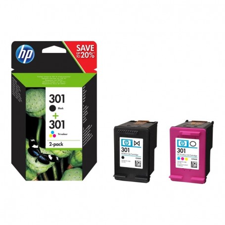HP 301 - N9J72AE - pack de 2 cartouches d'impression (noir, 3 couleurs)