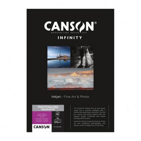 Canson Infinity Photogloss Premium RC 270Gr/m² A4 (0,210 x 0,297) 250 feuilles