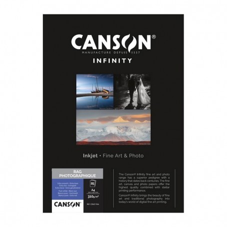 Canson Infinity Rag Photo 210Gr/m² A4 (0,210 x 0,297) 25 feuilles