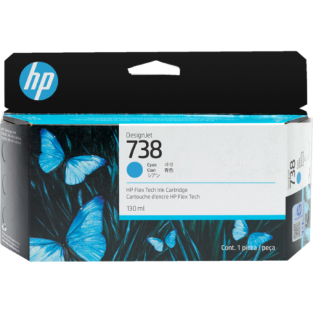 HP 738 - Cartouche d'impression cyan 130ml (498N5A)