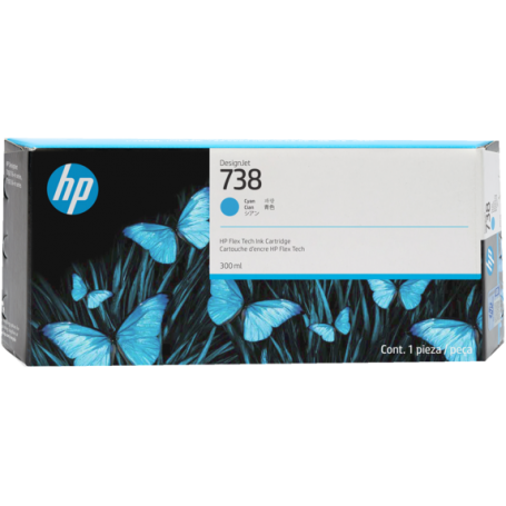 HP 738 - Cartouche d'impression cyan 300ml (676M6A)