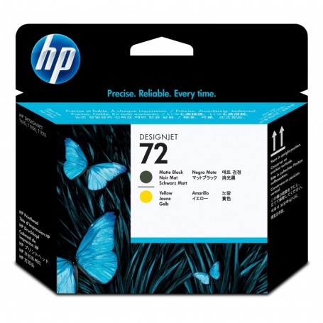 HP 72 - Tête d'impression jaune et noir mat (C9384A)